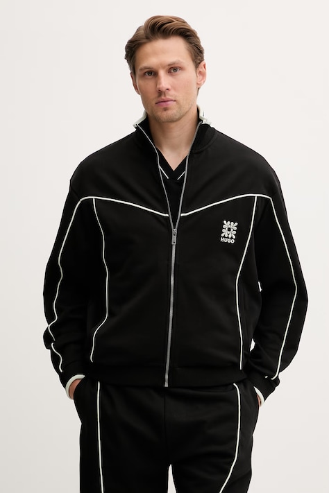 HUGO μπλούζα ανδρική με βαμβάκι Darynt μαύρη 50556587