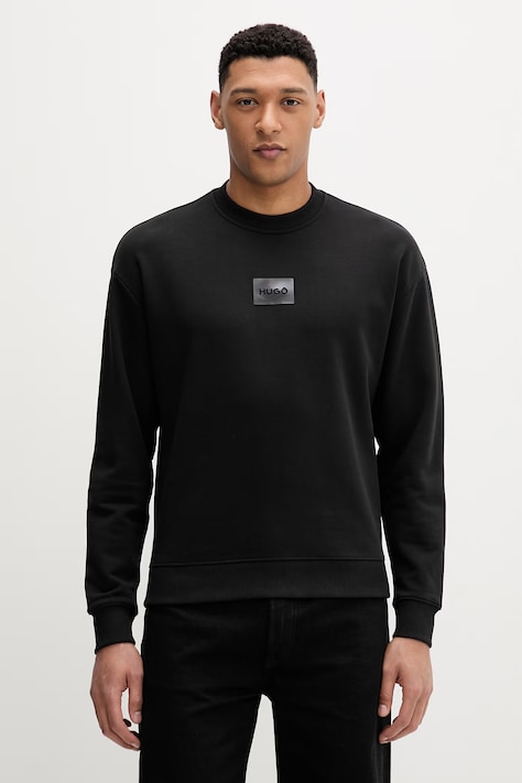 HUGO bluza bawełniana Daylo męska kolor czarny gładka 50557452