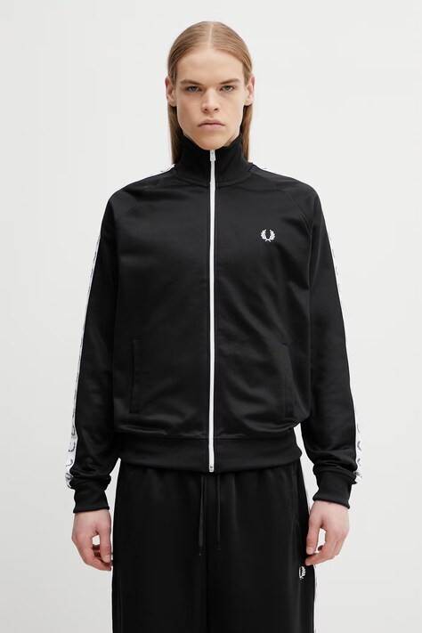 Mikina Fred Perry čierna farba, s nášivkou, J4620