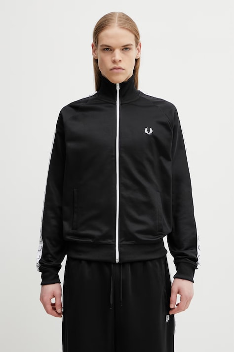 Fred Perry bluza męska kolor czarny z aplikacją J4620