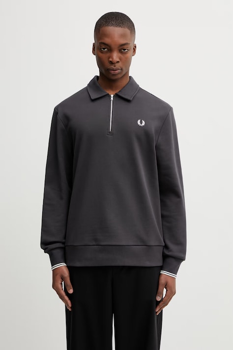 Fred Perry bluza bawełniana męska kolor szary gładka M2426