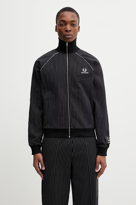 Fred Perry x Kris Van Assche kurtka z bawełną męska czarna SJ2100