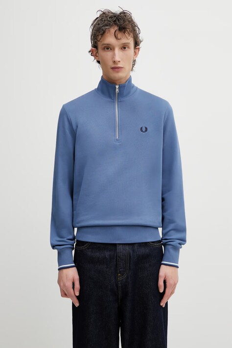 Fred Perry bluza męska bawełniana niebieska M3574.89A