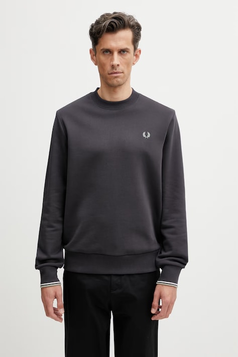 Fred Perry bluza męska bawełniana szara M7535.87A