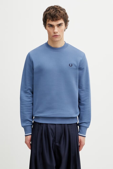 Fred Perry bluza bawełniana męska niebieska M7535.89A