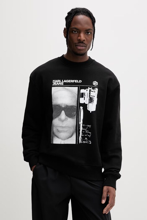 Karl Lagerfeld Jeans bluza oversize męska bawełniana czarna B2M20033