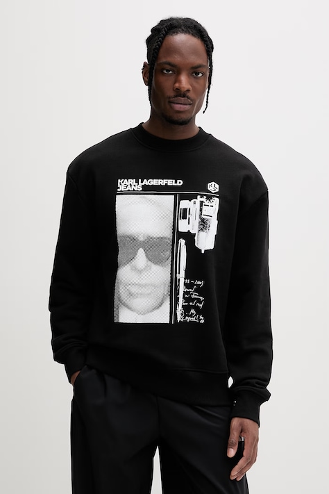 Karl Lagerfeld Jeans bluza oversize męska bawełniana czarna B2M20033