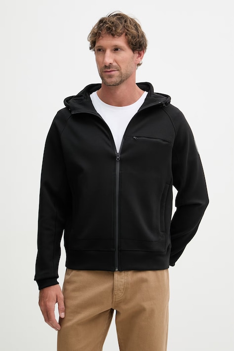 Blauer bluza rozpinana z kapturem męska z bawełną SHAW czarna BLUF02034