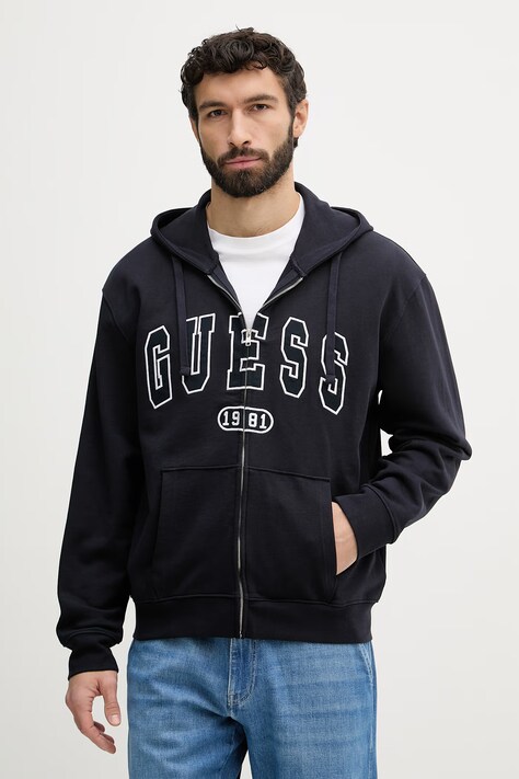 Guess bluza rozpinana męska bawełniana DAVIS granatowa M6GQ24 K3486