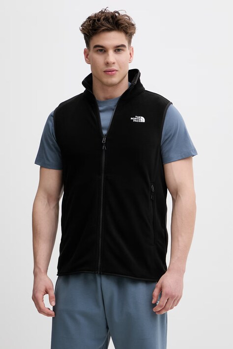 The North Face bluza bez rękawów męska GLACIER czarna NF0A8DQNJK31