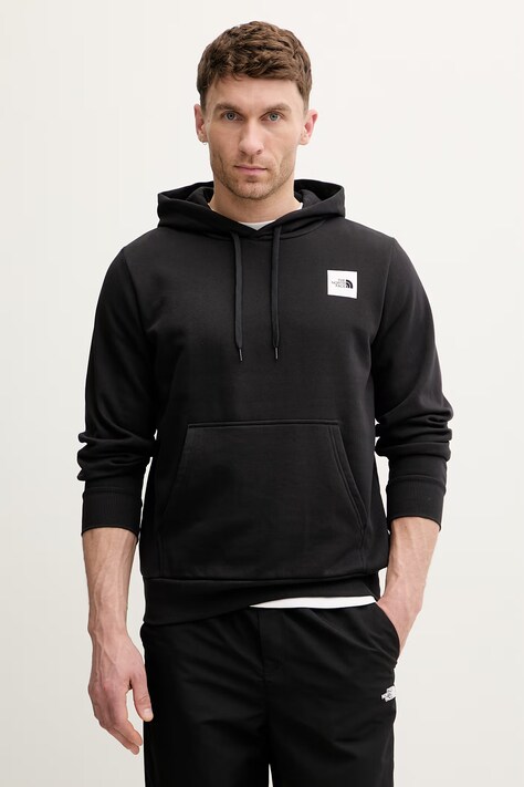 The North Face bluza z kapturem męska z bawełną Evolution czarna NF0A8G9EJK31