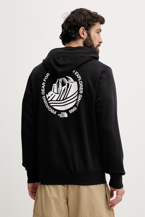 The North Face bluza z kapturem męska z bawełną MONTE czarna NF0A8GA8JK31