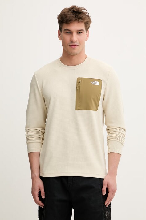 The North Face longsleeve męski KECHA beżowy NF0A8CS9DOM1
