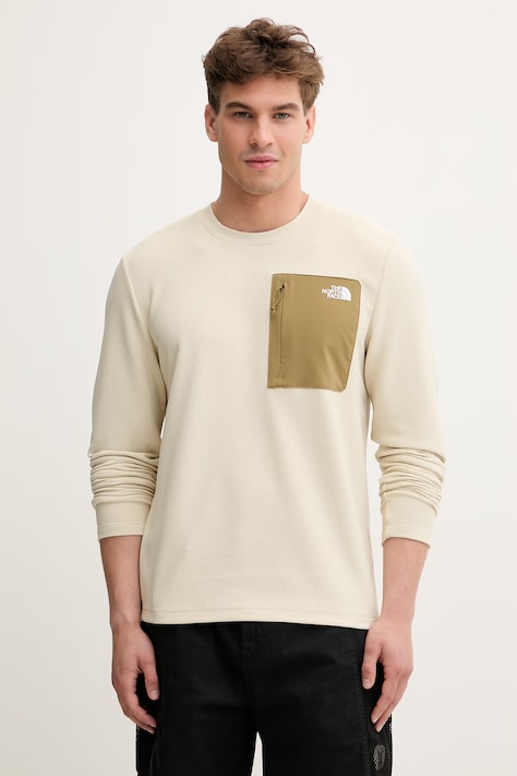 The North Face longsleeve męski KECHA beżowy NF0A8CS9DOM1