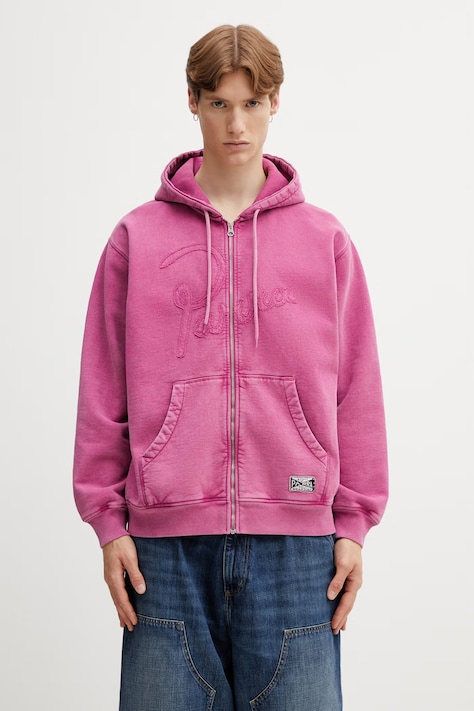 by Parra Not fade away rozepínací mikina pánská s bavlnou fialová 55116