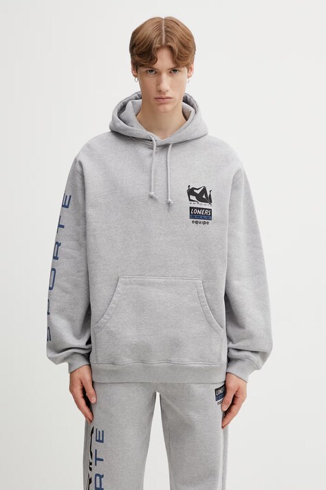 by Parra bluza z kapturem damska szara 55120