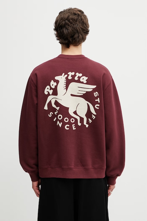 by Parra Gasoline bluza z bawełną damska bordowa 55235