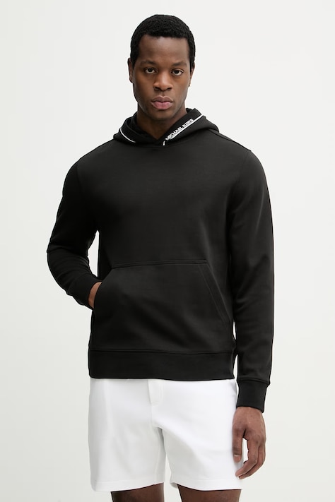Michael Kors bluza męska kolor czarny z kapturem gładka CS652G25MF