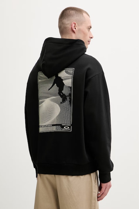 Oakley bluza z kapturem męska bawełniana SANDBOARD czarna FOA407910