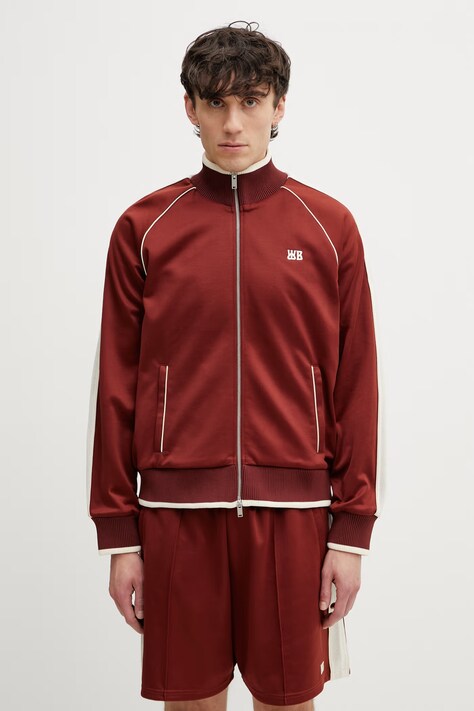 Wales Bonner Motion Track bluza rozpinana z bawełną męska pomarańczowa MS26JE06.JE10.301