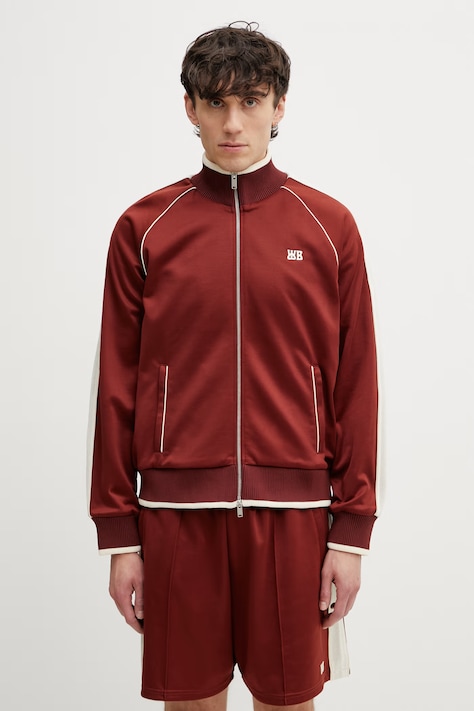 Wales Bonner Motion Track bluza rozpinana z bawełną męska pomarańczowa MS26JE06.JE10.301