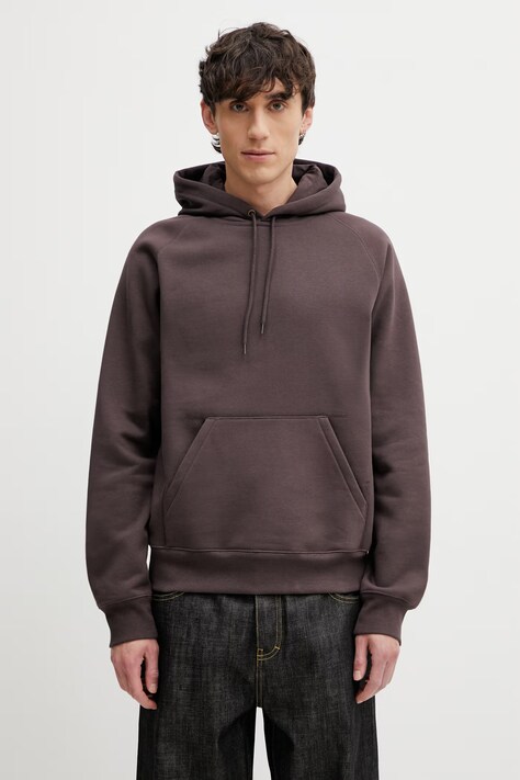 Carhartt WIP Hooded Chase Sweat bluza z kapturem męska brązowa I033661.3LNXX