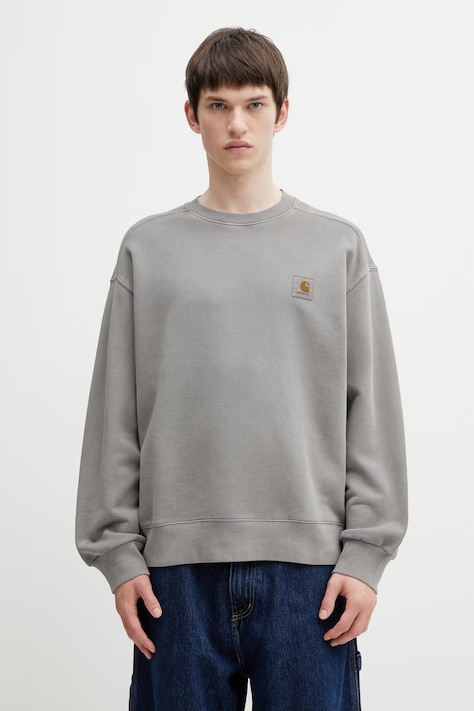 Carhartt WIP Nelson Sweat μπλούζα βαμβακερή ανδρική γκρί I029957.2LRGD