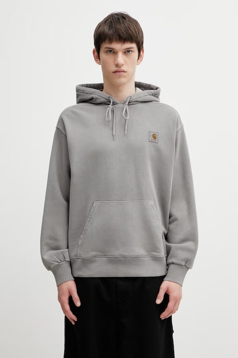 Carhartt WIP Hooded Nelson Sweat mikina s kapucí bavlněná pánská šedá I029963.2LRGD