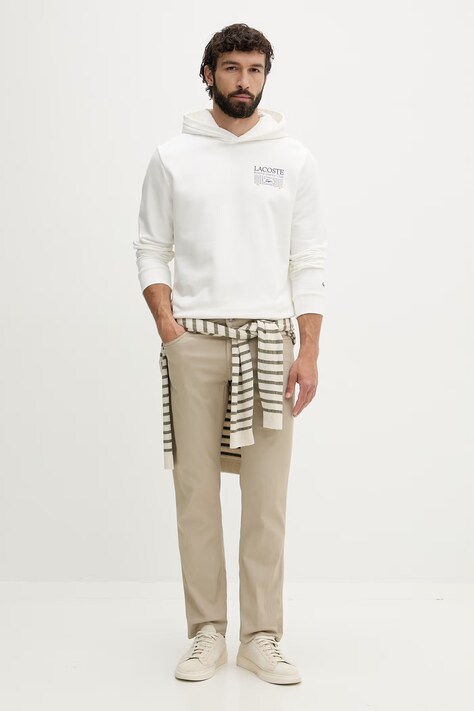Lacoste кофта з капюшоном чоловіча бавовняна — SS26-BLM0TY, білий — фото 2