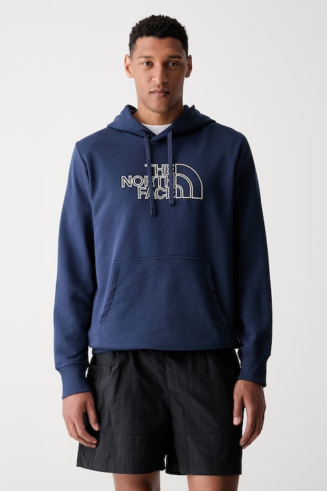 The North Face bluza z kapturem męska z bawełną Drew Peak Light granatowa NF0A8C1BMV01
