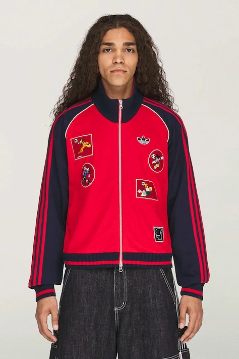adidas Originals Braindead x Disney hanorac cu bumbac pentru bărbați roșu KR5176