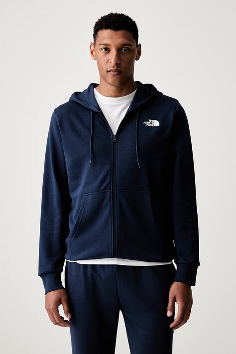 The North Face bluza rozpinana z kapturem męska z bawełną SIMPLE DOME LIGHT REGULAR granatowa NF0A8GQ78K21