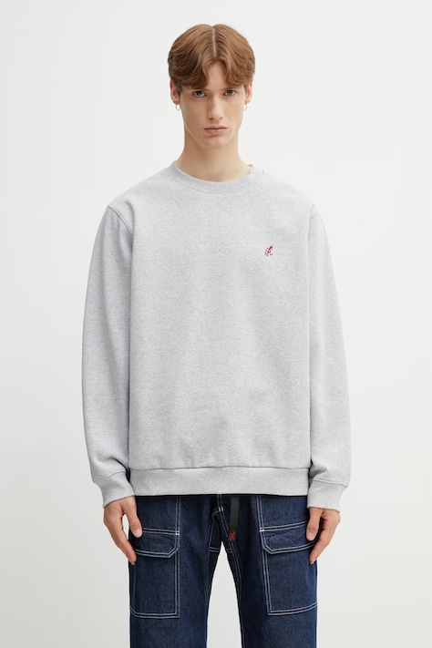 Gramicci One Point Crew bluza bawełniana męska szara G308.FT