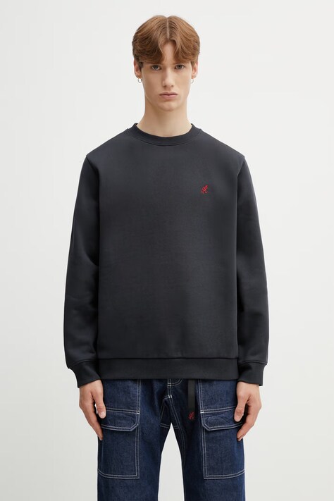 Gramicci One Point Crew bluza bawełniana męska czarna G308.FT