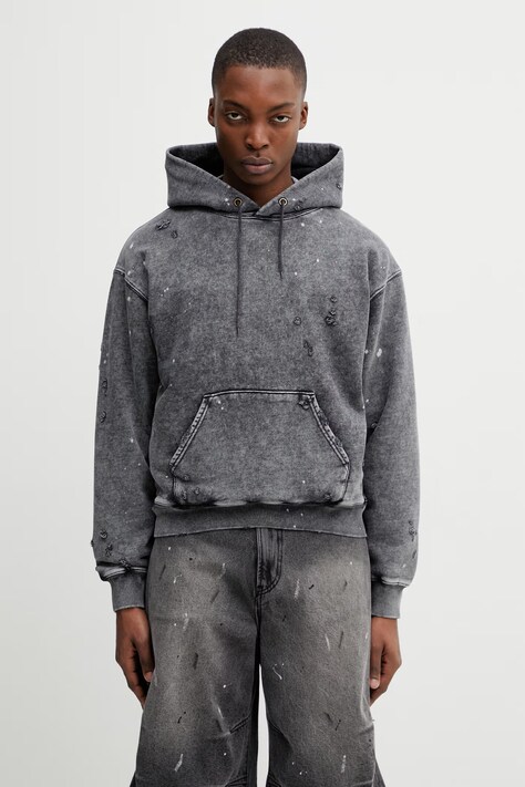 BEAMS hoodie with cotton Men's gray 1113.2240.139