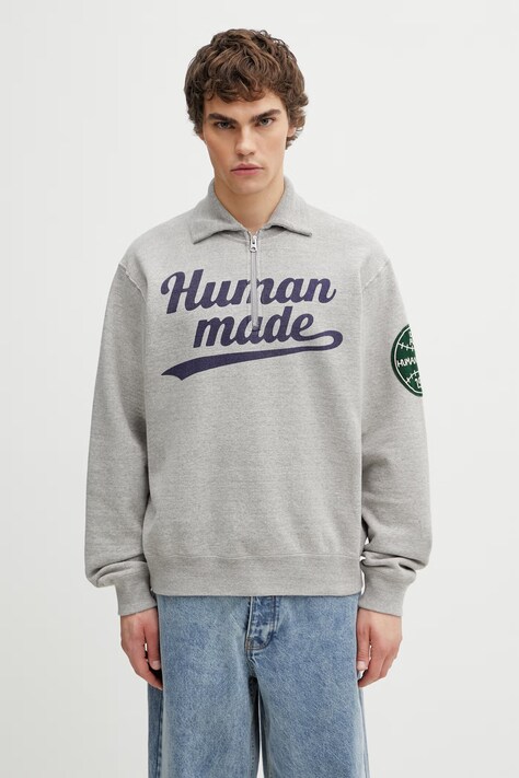 Human Made bluza bawełniana męska szara HM31CS005