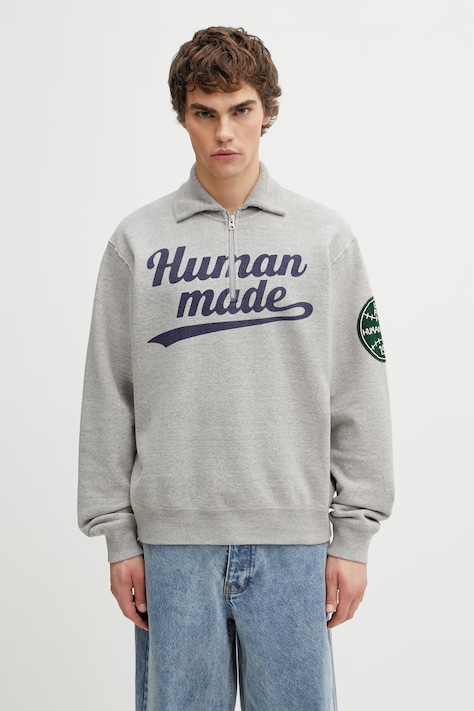 Human Made bluza bawełniana męska szara HM31CS005