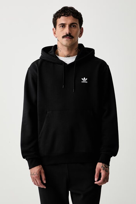 adidas Originals bluza z kapturem męska z bawełną czarna LF9231