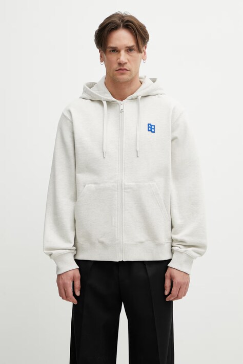 Ader Error bluza rozpinana z kapturem bawełniana męska beżowa BO42FYHD0401OT