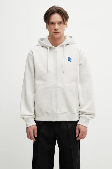 Ader Error bluza rozpinana z kapturem bawełniana męska beżowa BO42FYHD0401OT