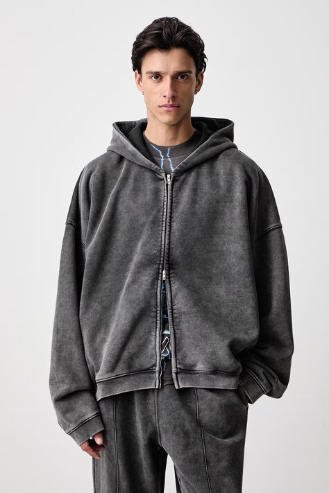 Represent Bluza rozpinana z kapturem bawełniana męska szara INM414.47