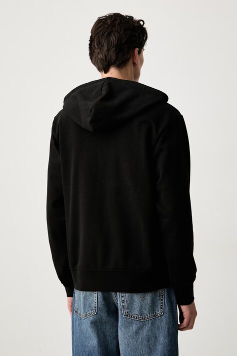 G-Star кофта з капюшоном чоловіча з бавовною Script half zip hdd sw — SS26-BLMZYZ, чорний — фото 3