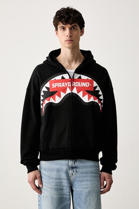 Sprayground bluza rozpinana z kapturem męska bawełniana czarna SP785GBLK