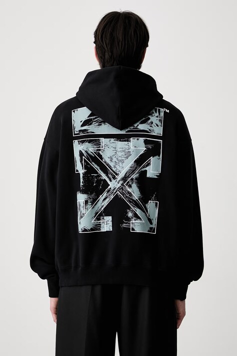 Off-White Rubbed Paint Arrows hoodie cotton Men's black 44MBB085S26F00K001