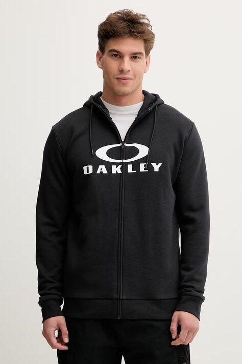Oakley bluza rozpinana z kapturem męska z bawełną czarna FOA402598