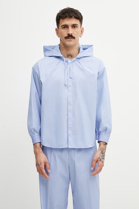 Undercover koszula męska niebieska w paski UP1F1407-1