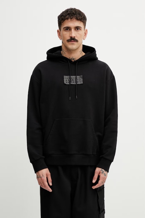MM6 Maison Margiela bluza z kapturem bawełniana męska czarna SH2GU0034.M25014