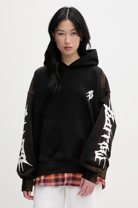 Barrow dukserica s kapuljačom ženska od pamuka crna S6BWUAHS021