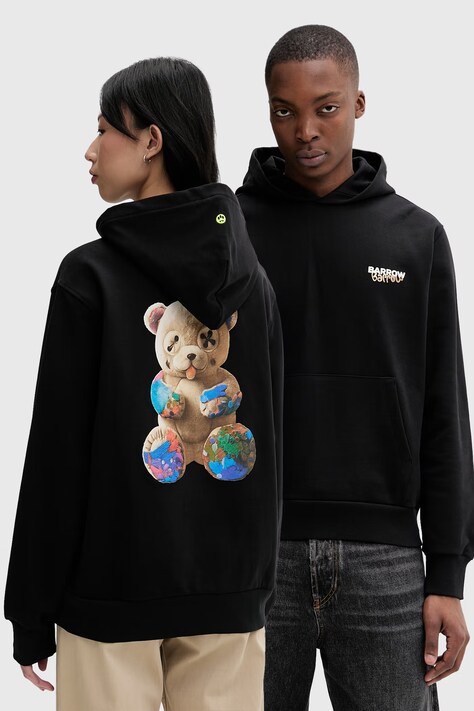 Barrow mikina s kapucňou bavlnená čierna S6BWUAHS075