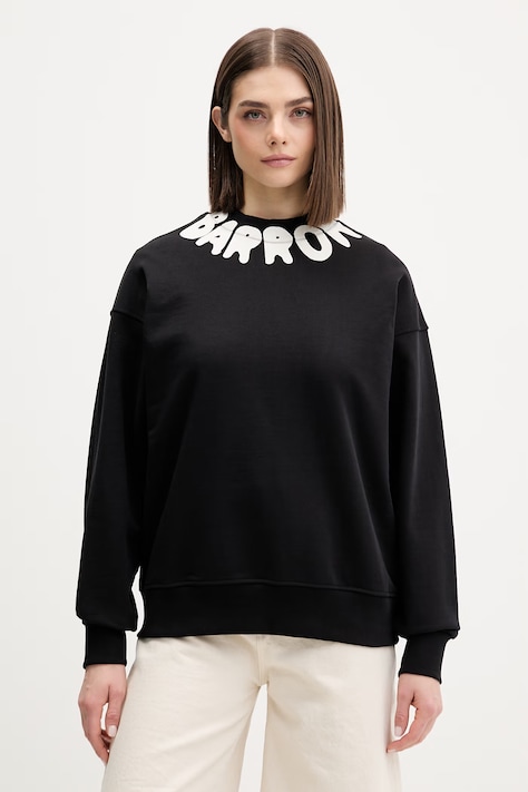 Barrow bluza bawełniana czarna S6BWUASW070